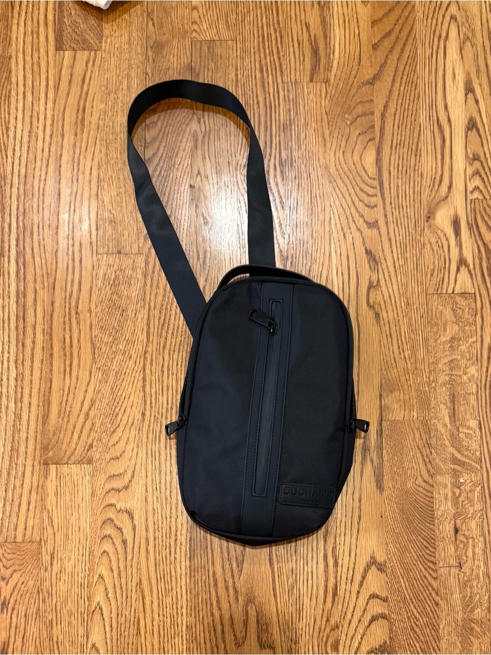 Black Men's Crossbody Messenger Bag - Sleek Everyday Sling